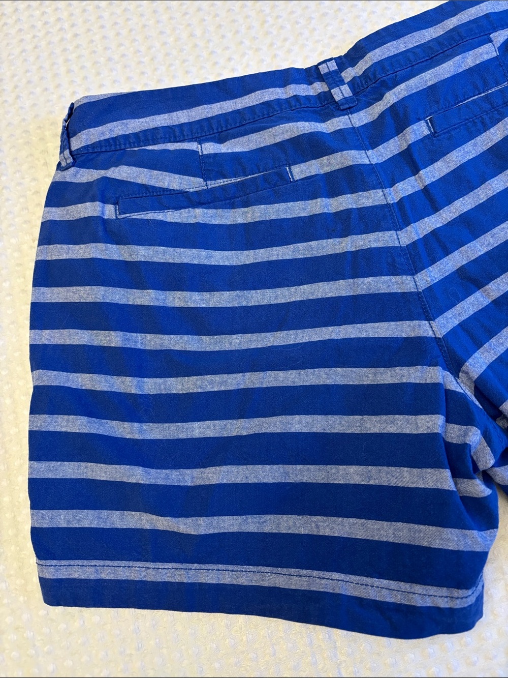 Old Navy Size 10 Royal & Light Blue Striped Shorts Classic Chino Preppy - Picture 5 of 14